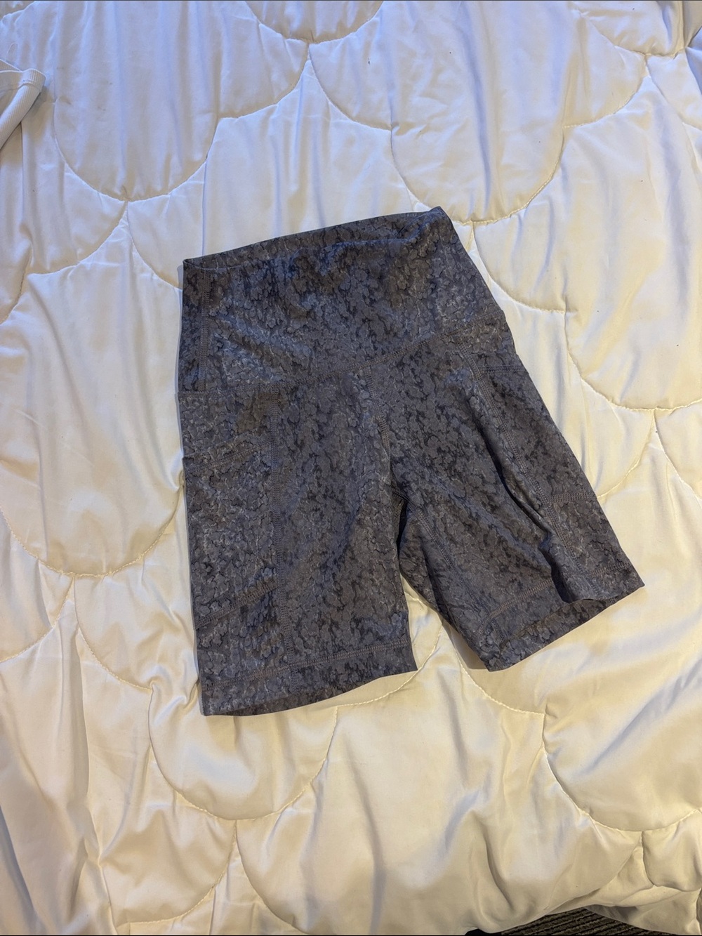 Yogalicious Charcoal Gray Textured High-Waist Bike Shorts